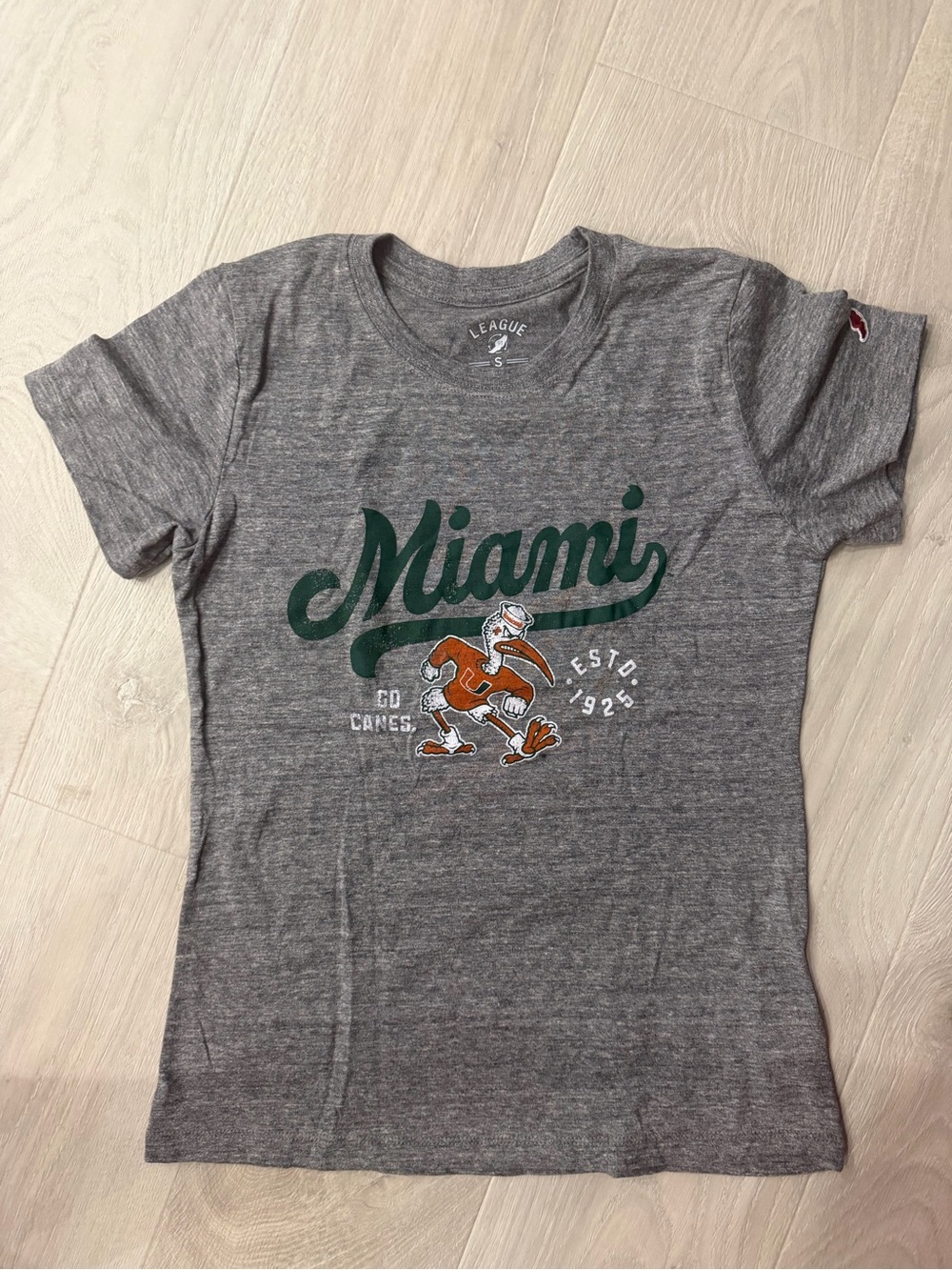University of Miami Grey women’s ' T-Shirt with Graphic Logo